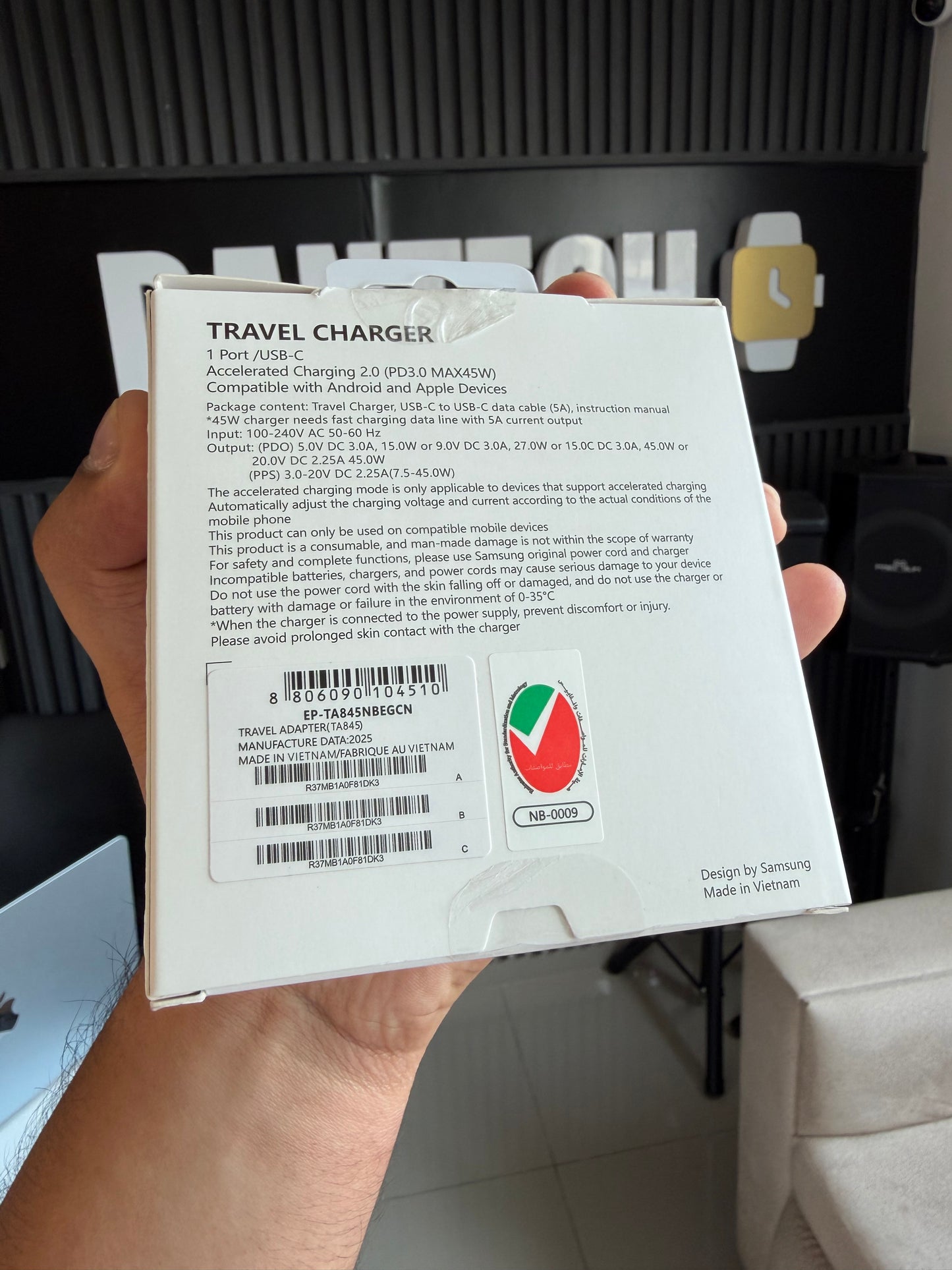 Cargador Rápido Samsung 45W Original – Potencia Máxima ⚡