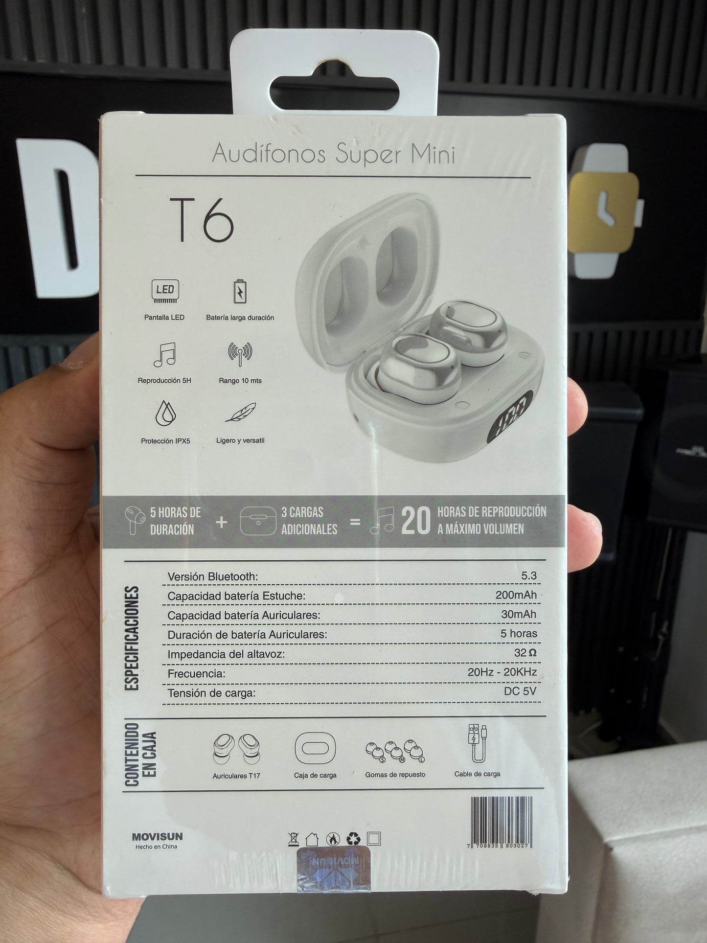 Audífonos Bluetooth T6 Super Mini – Compactos, Potentes y Elegantes 🎧